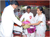 Donating utensils and required items for a Destitu